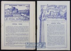 1947/48 Shrewsbury Town Midland League match programmes v Bradford Park Avenue 23 August 1947, v