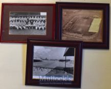 Framed black & white Manchester Utd photographs to include 1956 full player squads of 1st team