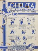 Pre-War 1937/38 Chelsea v Bolton Wanderers Division 1 match programme at Stamford Bridge 12 March