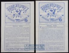 Shrewsbury Town v Aston Villa 1946/47 football programme 1947/48 Birmingham league single sheet