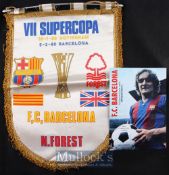 Rare UEFA Super Cup 1980 Barcelona v Nottingham Forest Football Programme together with a large