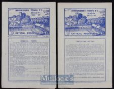 1946/47 Shrewsbury Town v Scunthorpe Utd football programme date 7 September, v Boston Utd 2