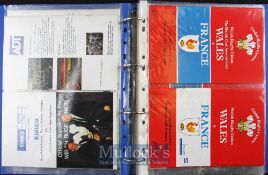 1954 to 2001 Wales and France Rugby Programme collection (29): 23 consecutive Welsh homes against