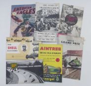 Various motor racing programmes including British Grand Prix, Silverstone 14th May 1949, American