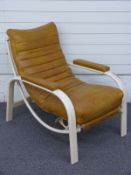 Christie - Tyler aeroplane chair with painted aluminium frame and vinyl upholstered seat with