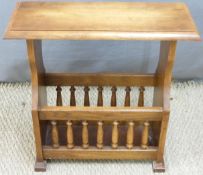 Oak Canterbury or magazine rack/table, width 55cm