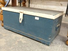 Painted wooden trunk, width 67cm