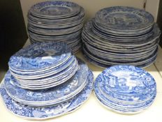 Spode Italian pattern large quantity of plates from dinner to tea approximately 73 plates
