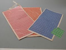 Three complete sheets comprising GB 1952-4 QEII 1/2d orange, 1d orange and 2 1/2d red
