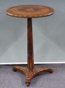 19th century marguetry and parquetry tilt top occasional table with George and the Dragon decoration