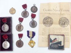 A collection of Victorian Royal Academy of Music medallions, circa 1884, includes white metal and