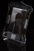 Waterford crystal photo frame with cut decoration to suit a 6x4 inch photograph, in original box