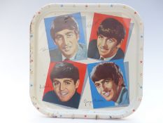 1960's Beatles advertising tray by Worcester Ware, made in Great Britain, 33 x 33cm