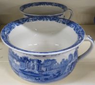 Spode Italian pattern pair of chamber pots, H14, diameter 23.5cm