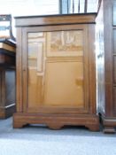 19th century glazed inlaid mahogany pier cabinet raised on a shaped apron base, W78 x D29 x H103cm