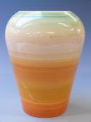 Dennis China Works large baluster vase decorated with multicoloured concentric circles, 30cm tall,