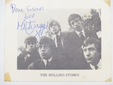 Mick Jagger signed Rolling Stones Decca Records promo-card with original mailing envelope,