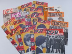 Sixteen 1960s Pop Weekly and Teenbeat magazines March 1964-December 1965, all featuring the