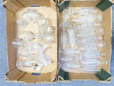 Twenty seven pressed glass vases, goblets and ornaments.