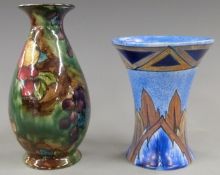 Art Deco Clews Chameleon ware vase and a Titian ware vase by Hancocks, tallest 16cm