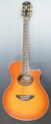 Yamaha APX-7A semi-acoustic guitar, sunburst lacquered finish and oval sound hole with mother of