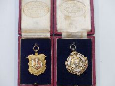 Two Stroud Football League medals, one 9ct gold marked S.L. cup final 1950-1951 (10.6g) the other