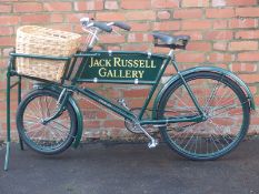Raleigh tradesman's bicycle in Jack Russell Gallery livery with Dunlop leather saddle purchased by