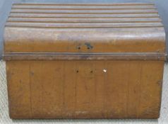 A metal trunk, H49 x W74cm