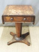 Victorian mahoganygames table with single drawer and chess board top, H62 x W47x47cm