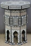 North African Moorish hexagonal seat with lift-off lid