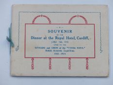 A Souvenir of the Dinner at the Royal Hotel, Cardiff, June 16th, 1913, given to the officers and