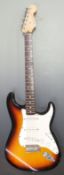 Fender Stratocaster electric guitar, Mexican sunburst body, serial no MZO017446, with Fender soft