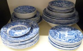 Spode Italian pattern large quantities of bowls from 24cm diameter to 15cm approximately 47 pieces