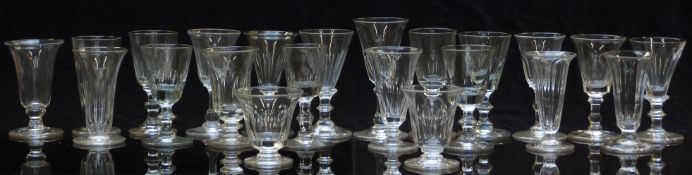 Twenty two 19th century and later drinking glasses including ale and wine glasses most with