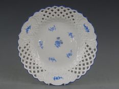 Meissen pierced shallow bowl, diameter 28cm