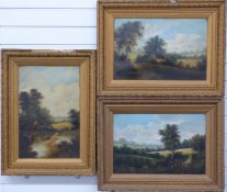 G.Mace three late 19th/early 20thC  oil on board countryside scenes including two of cottages