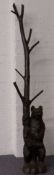 19thC Black Forest figural bear hat and coat stand, H197cm