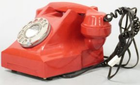 A vintage c1950s/early 60s red bakelite GPO telephone, converted for modern use