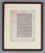 [Caxton Printing] William Caxton First Edition Leaf from Higden’s Polychronicon printed at