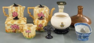 Beswick sundial teaware, Royal Doulton candlestick and Martin's Varsity Bitter Marmalade pot with