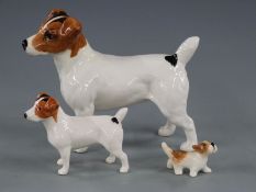 Three Beswick Jack Russells