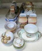 A collection of Noritake ceramics including desert scenes