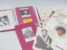 An album containing autographs, signed photographs and ephemera relating to stars and