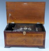 Barnett Henry Abrahams late 19th century 10 air bells in view musical box playing on a 35 tooth comb