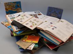 A box of sundry stamp albums