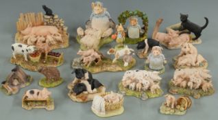 Border Fine Arts/ Schmid pig models including Moses with piglets, Beatrix Potter, Aunt Pettitoes