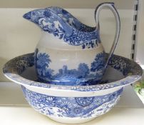 Spode Italian pattern, wash bowl and jug, H28, diameter 37cm