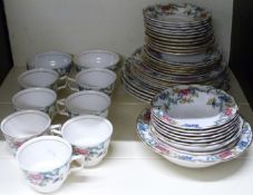 Booth's dinner and tea ware in the Floradora pattern, 47 pieces