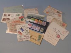 A packet of envelopes and postcards WW1 and Boer War interest, also Cape of Good Hope revenue