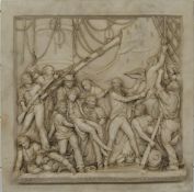 Relief moulded plaque of Nelson at Trafalgar entitled 'England Expects Every Man Will Do His